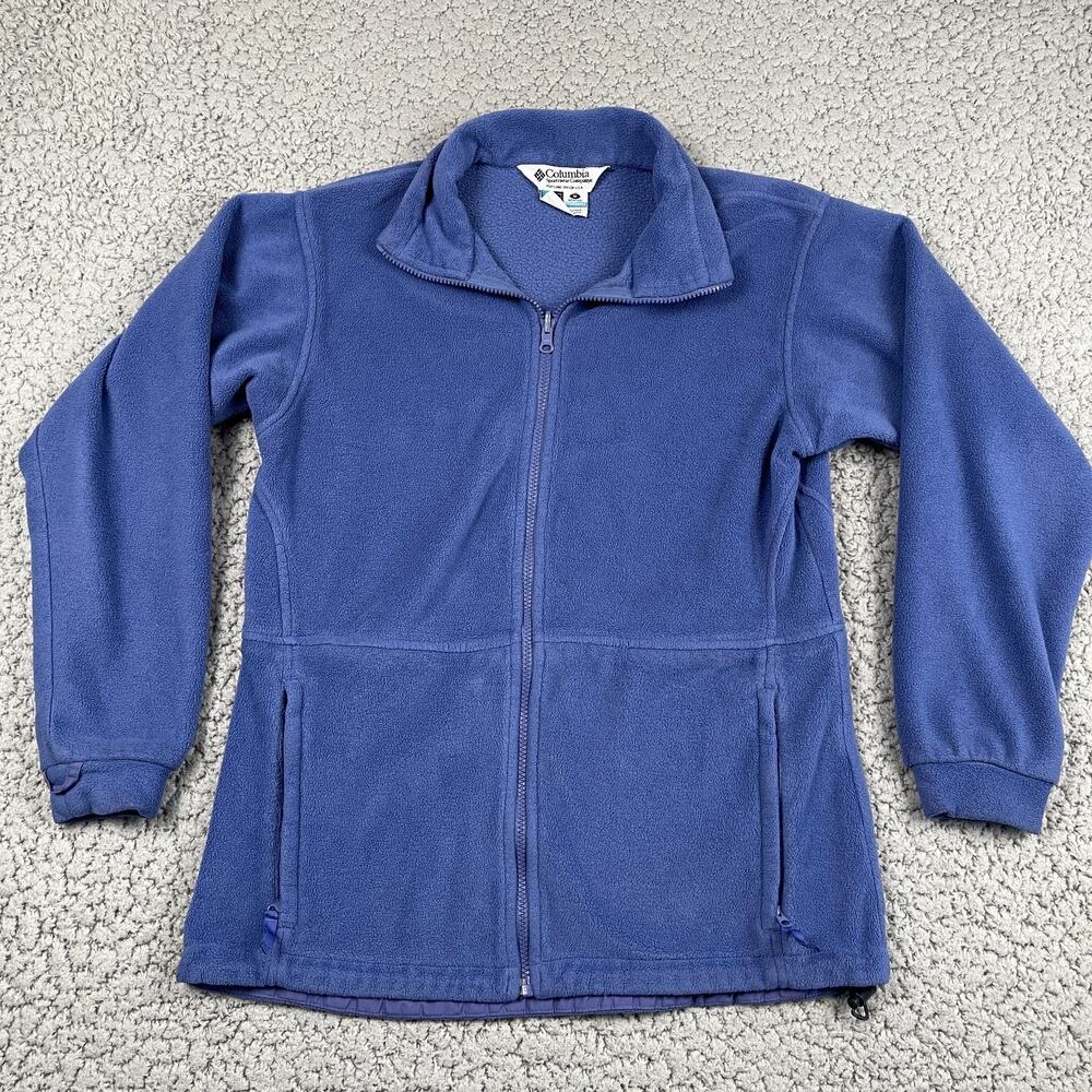 Columbia Core Full Zip Fleece Jacket Womens Medium Purple Pockets